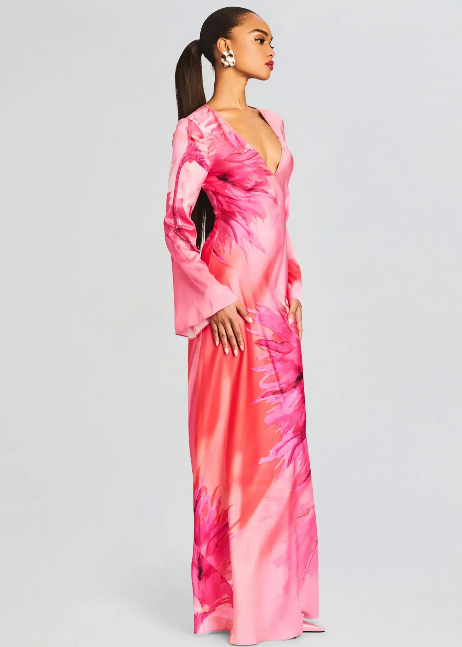 Cheap Abira Long Dress Tropical Hues