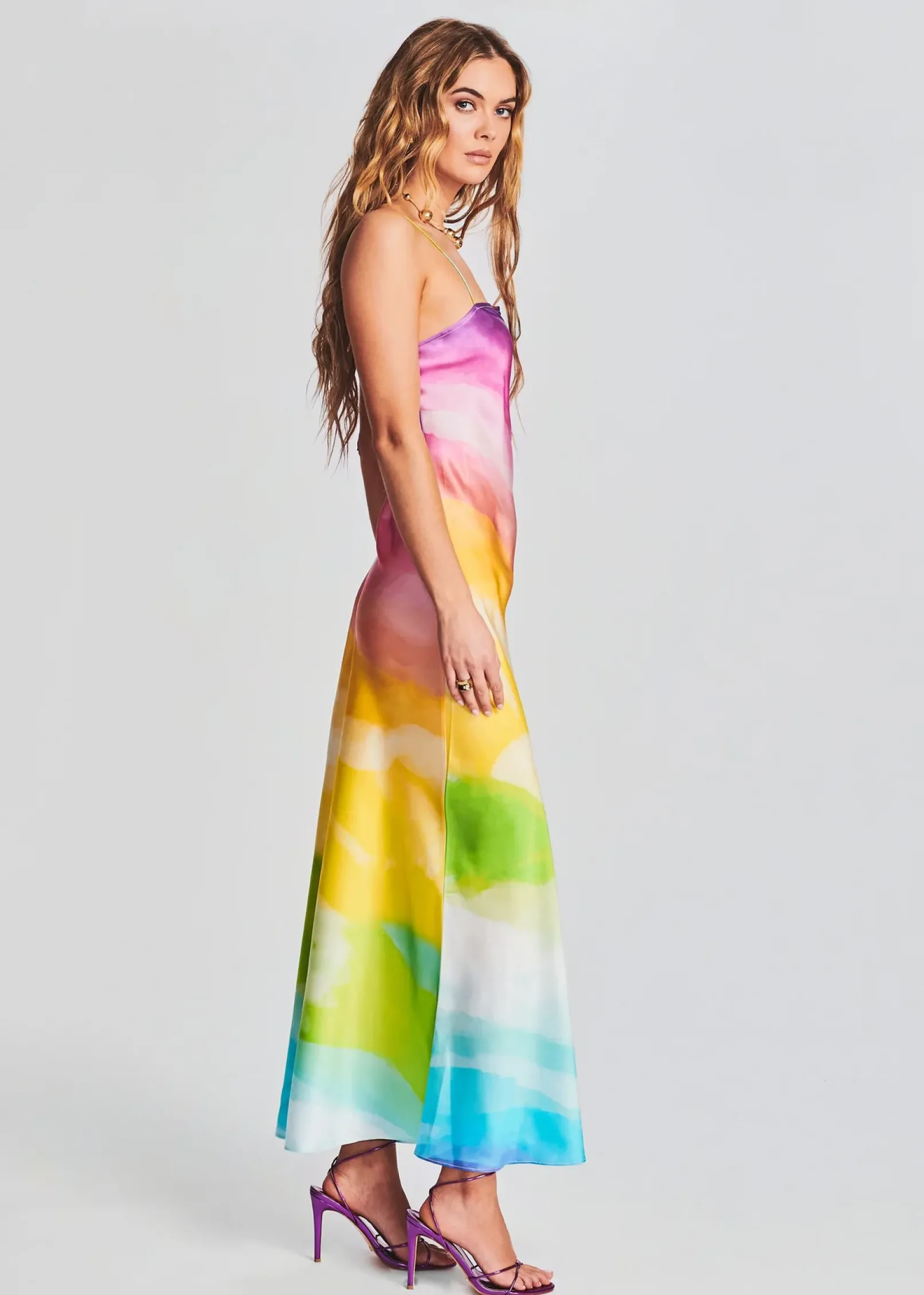 Shop Aimee Silk Long Dress Guest Of