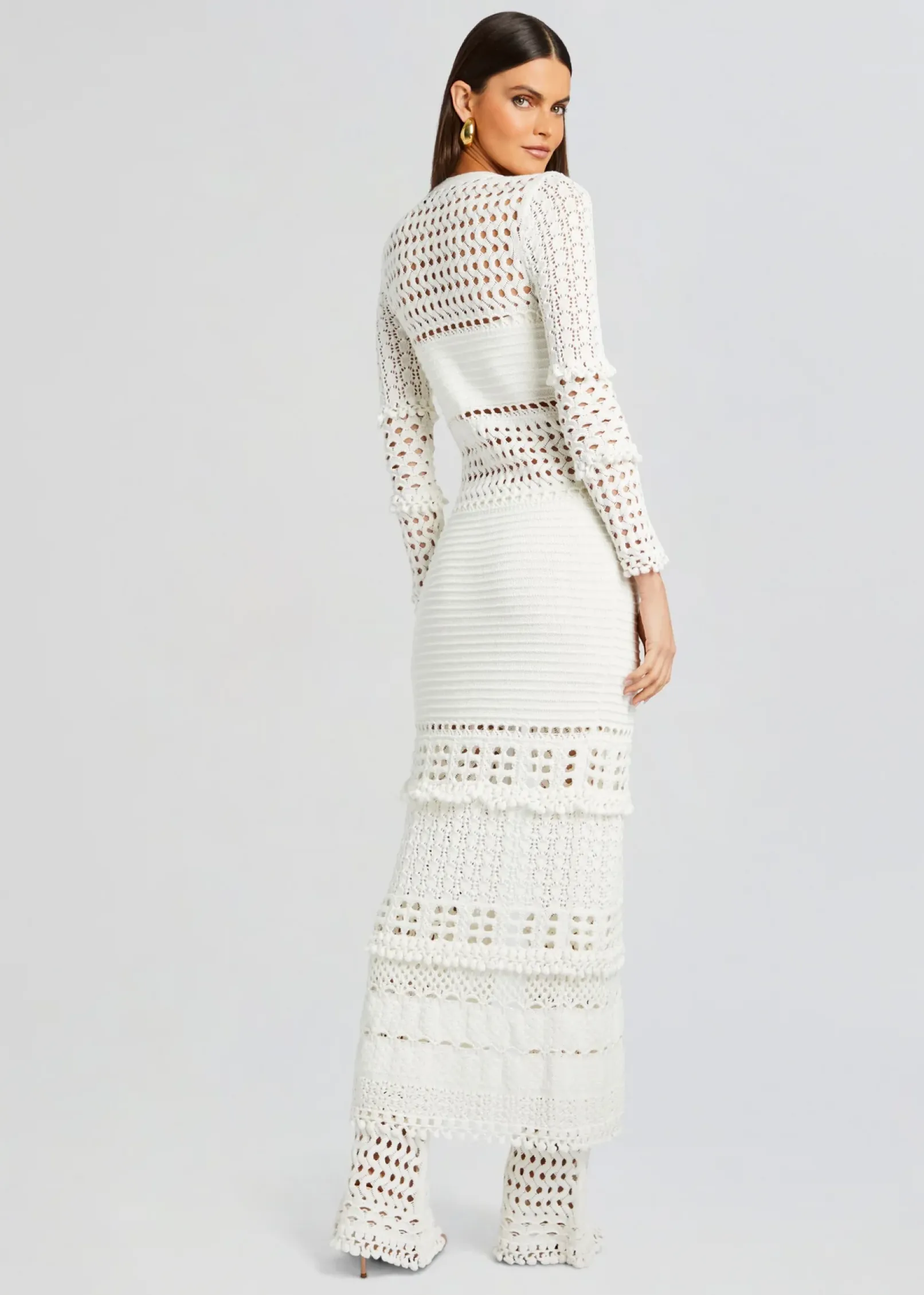 Discount Alaia Knit Crochet Cardigan Resort '24