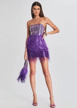 Cheap Anastasia Sequin Feather Dress RETROFÊTE
