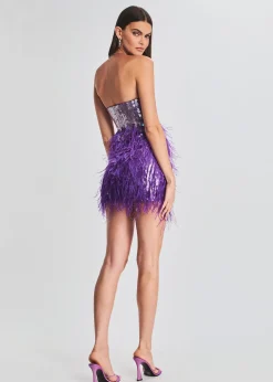 Cheap Anastasia Sequin Feather Dress RETROFÊTE