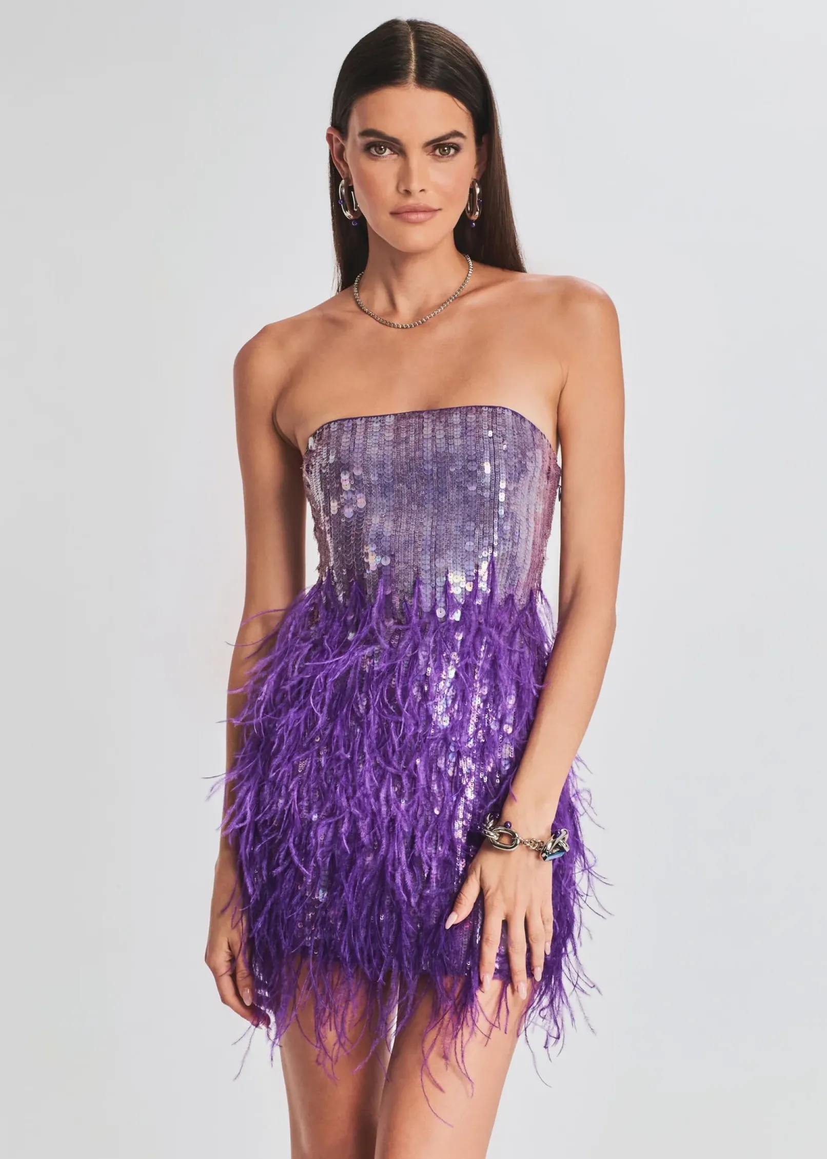 Cheap Anastasia Sequin Feather Dress RETROFÊTE