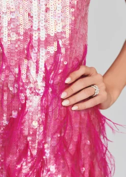 Hot Anastasia Sequin Feather Dress Exclusively Ours