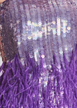 Hot Anastasia Sequin Feather Dress Bachelorette Party