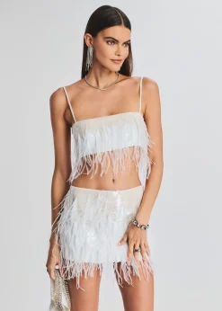 Best August Feather Sequin Top Bachelorette Party