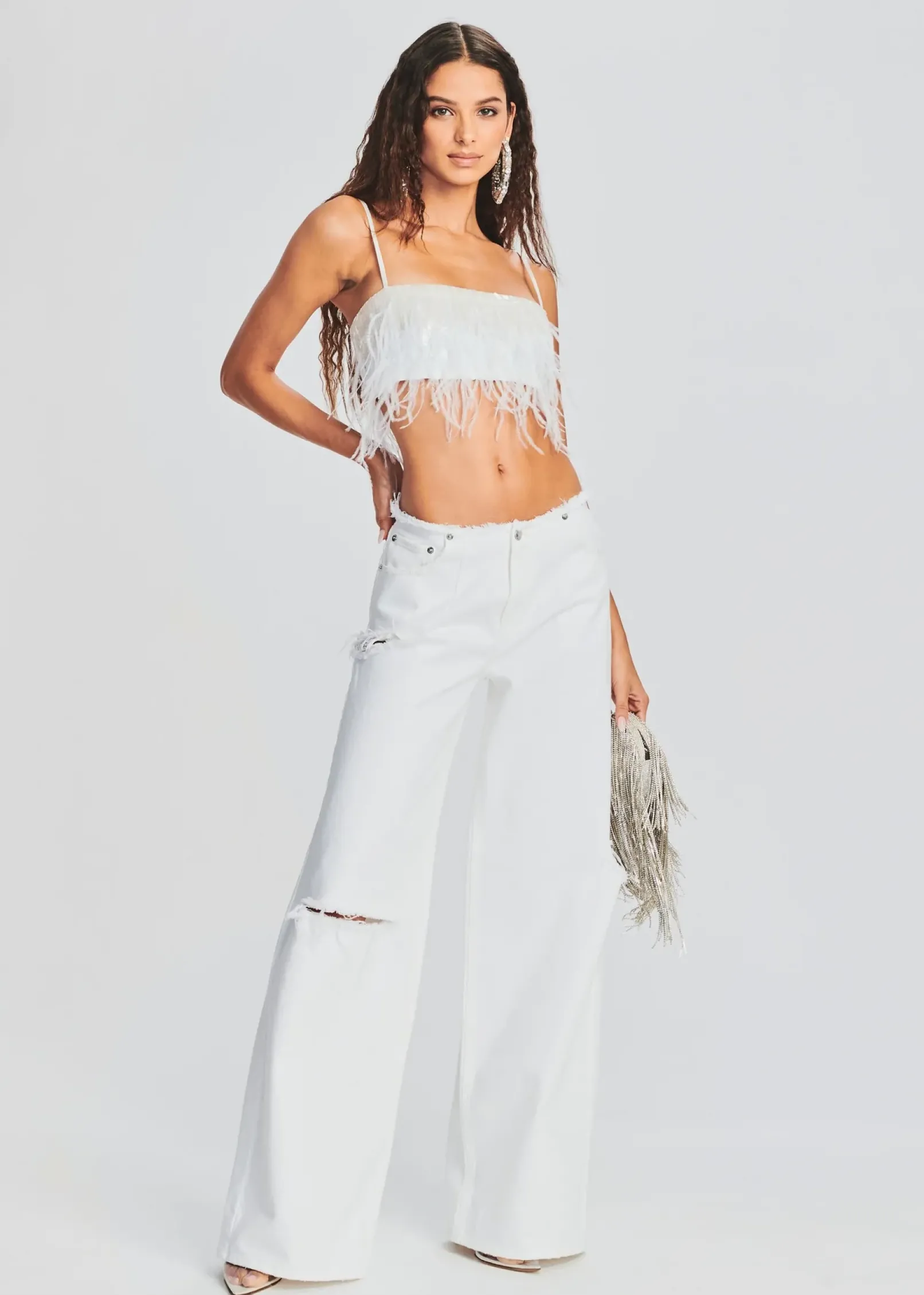 Flash Sale August Feather Sequin Top Sequin Styles
