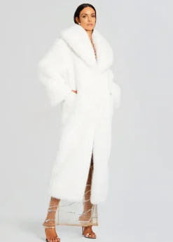 Outlet Averie Faux Fur Coat Rehearsal Dinner