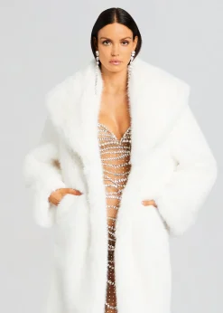 Outlet Averie Faux Fur Coat Rehearsal Dinner