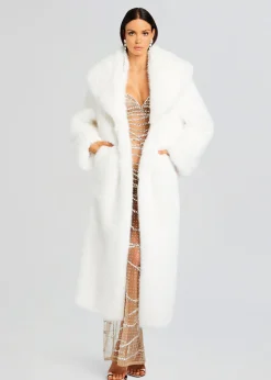 Clearance Averie Faux Fur Coat Reception Dresses