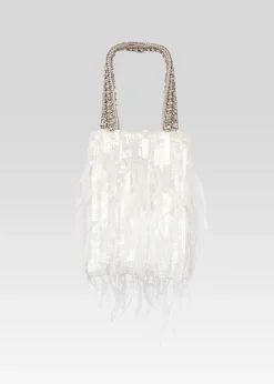 Best Sale Avery Sequin Feather Bag The Destination Bride