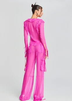 Flash Sale Aviva Silk Chiffon Blouse Sheer Bliss