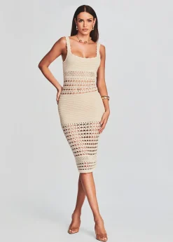 Clearance Avril Knit Crochet Dress Sheer Bliss
