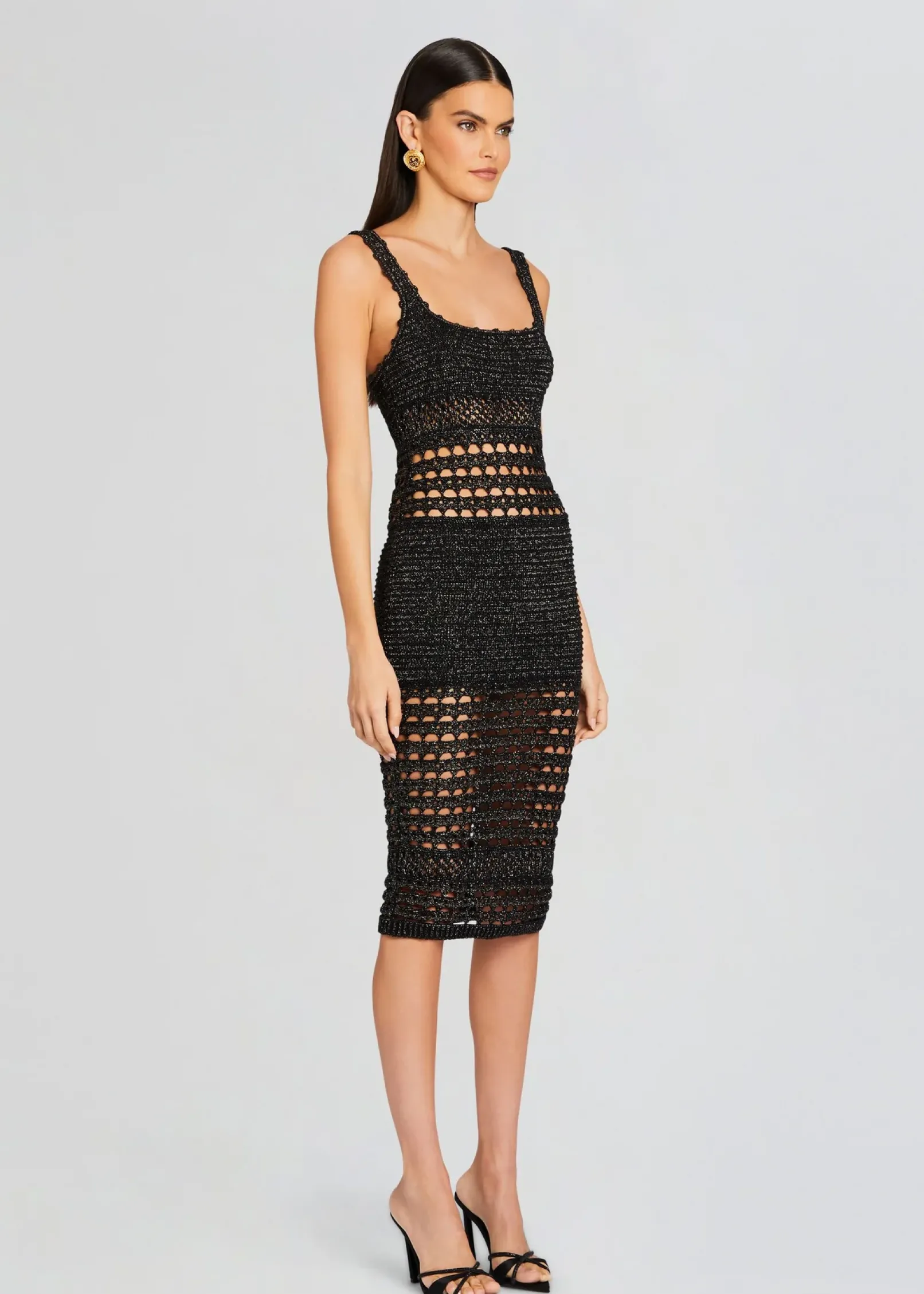 Online Avril Knit Crochet Dress Midi