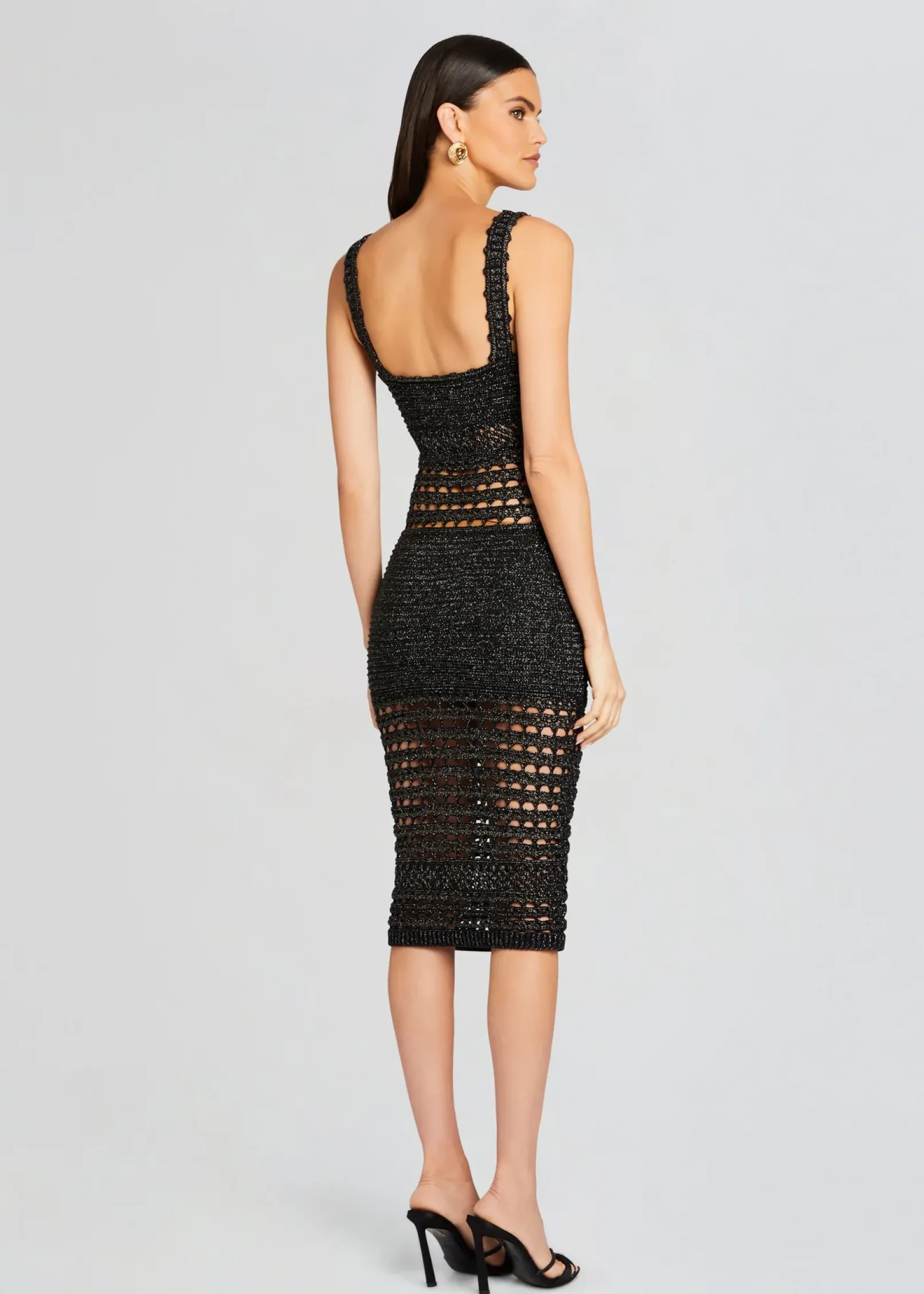 Online Avril Knit Crochet Dress Midi