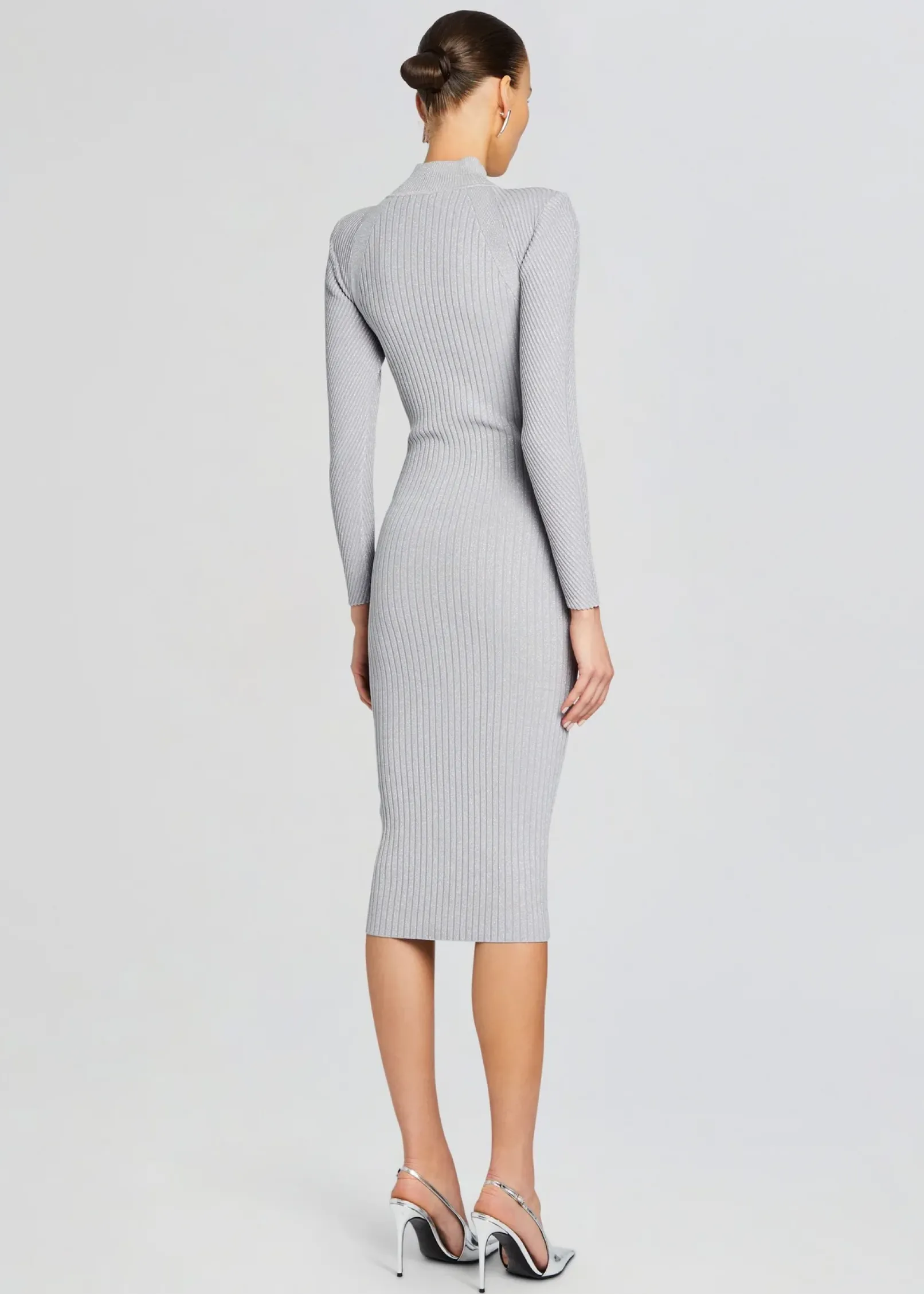Fashion Aylin Rib Knit Dress Midi