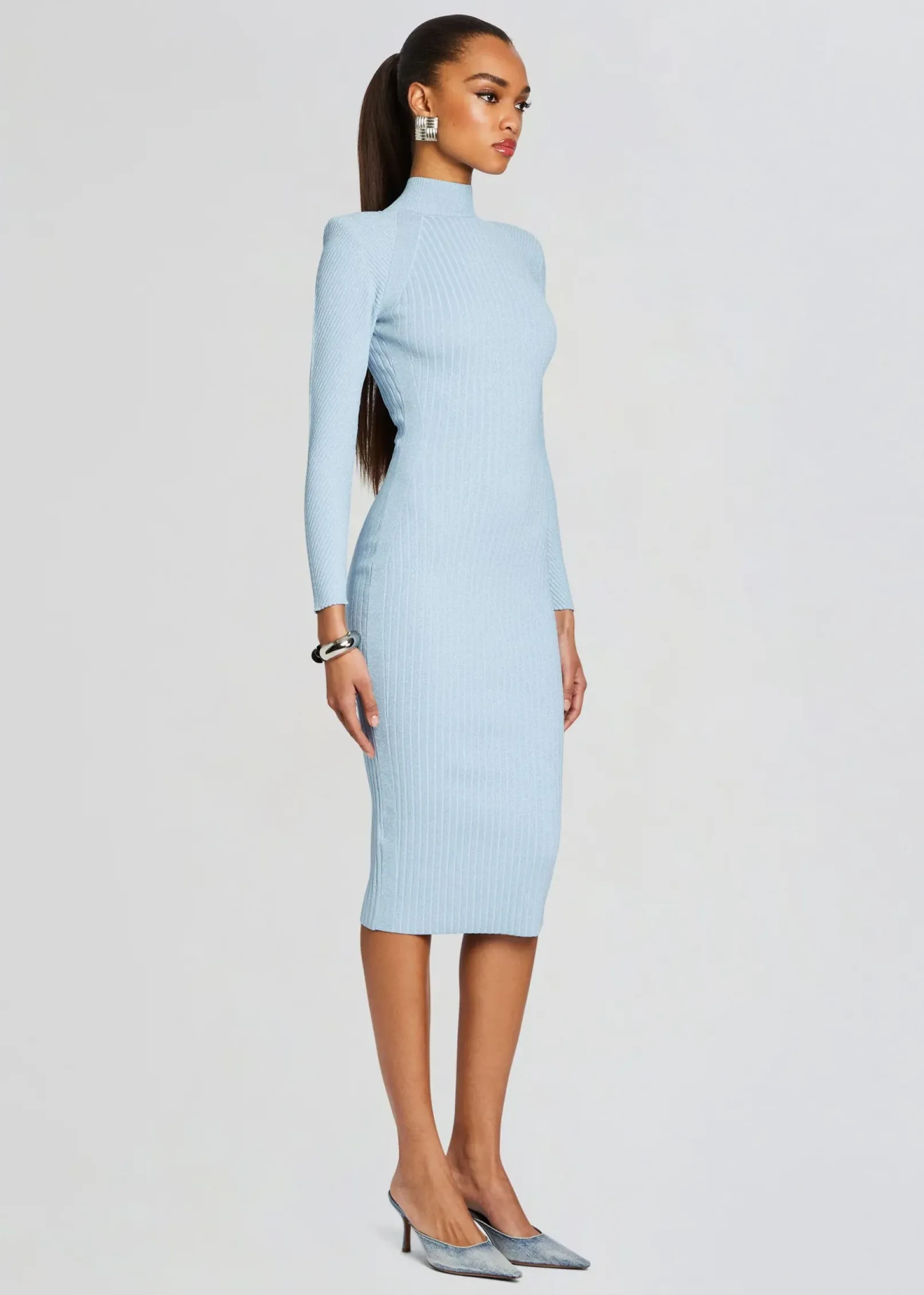 Clearance Aylin Rib Knit Dress Midi