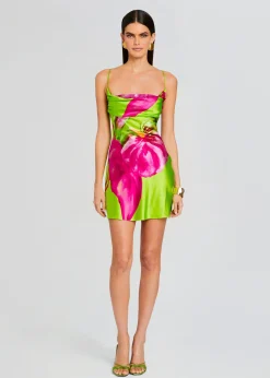 Best Azura Silk Dress Tropical Hues
