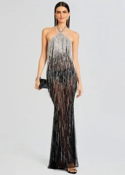 Discount Belle Embellished Fringe Dress Sheer Bliss