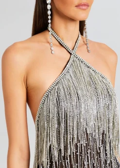 Discount Belle Embellished Fringe Dress Sheer Bliss