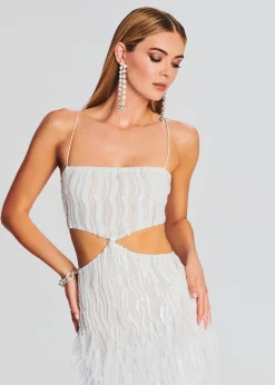 Best Sale Beverly Sequin Feather Dress RETROFÊTE
