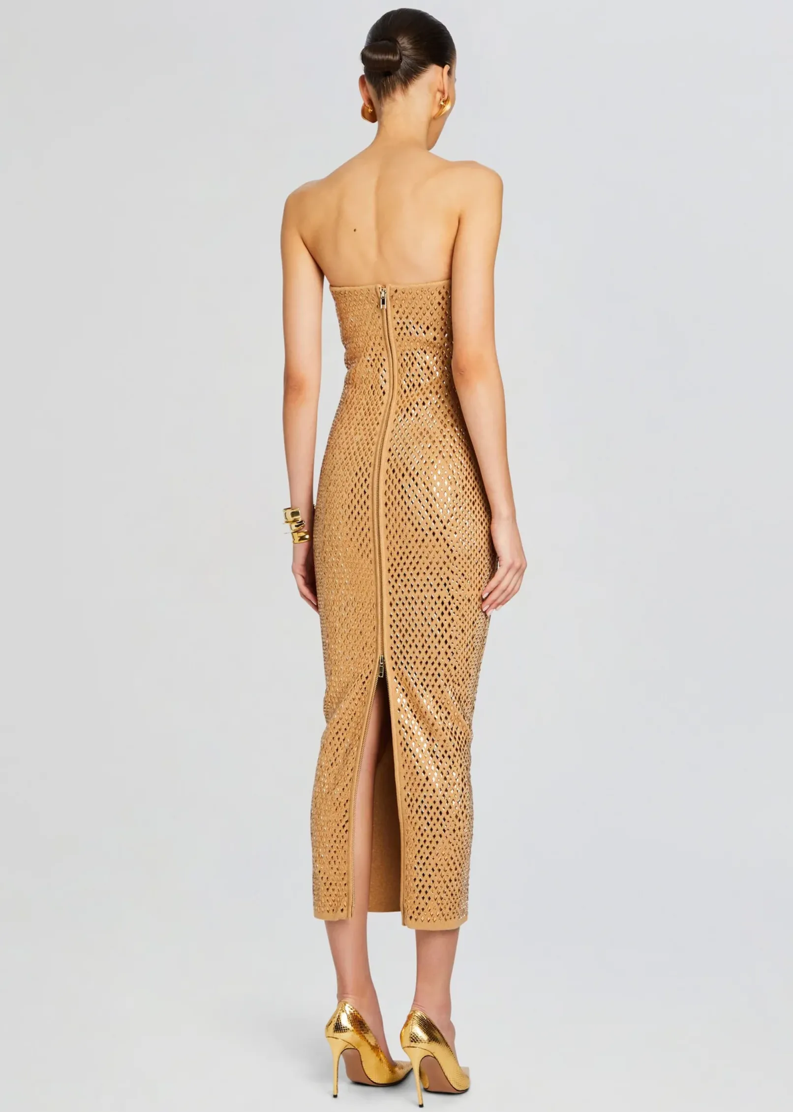 Fashion Boa Embellished Knit Dress Dresses