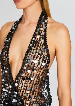 Hot Cali Sequin Crochet Jumpsuit Sheer Bliss