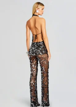 Hot Cali Sequin Crochet Jumpsuit Sheer Bliss
