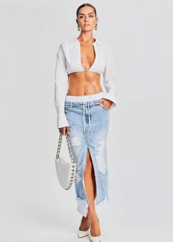 Discount Calla Maxi Skirt Denim
