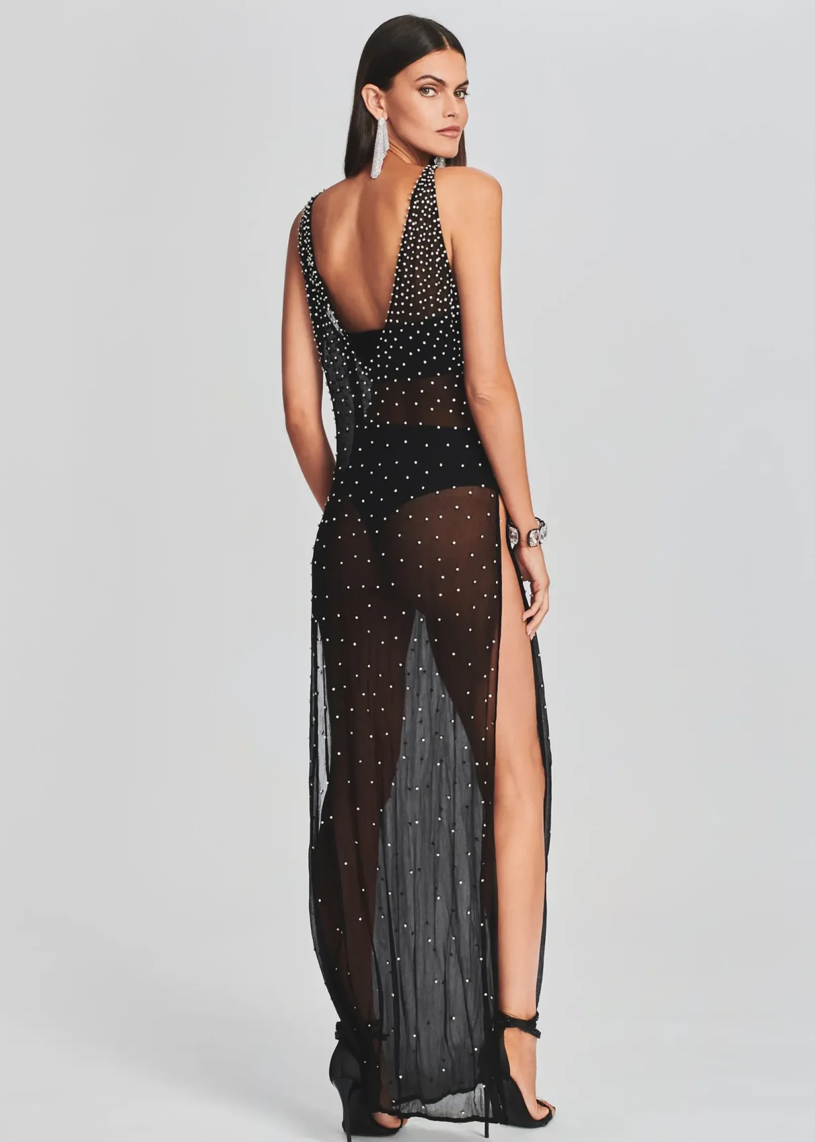 Clearance Carmella Embellished Chiffon Dress RETROFÊTE