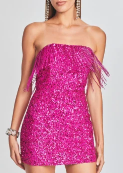 Outlet Cassandra Sequin Fringe Dress Honeymoon Looks