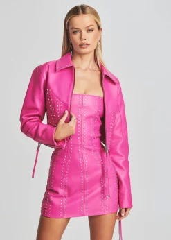 Cheap Castor Embellished Leather Jacket Bachelorette Party