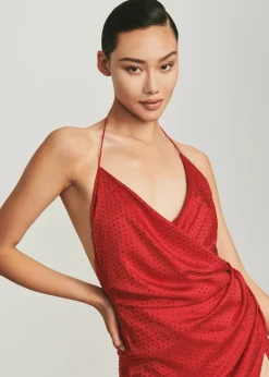 Sale Ceres Embellished Silk Dress Final Sale