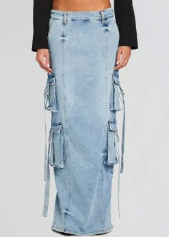 Best Cerise Cargo Denim Skirt Bottoms