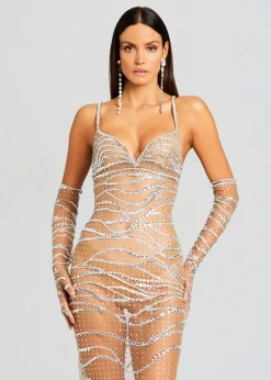 Best Sale Citrine Embellished Dress Gowns