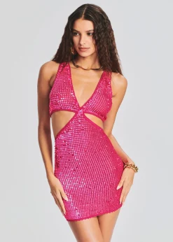 Cheap Crystal Sequin Crochet Dress RETROFÊTE