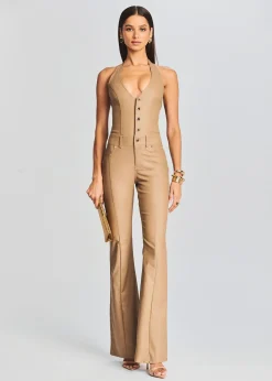 Store Cynthia Coated Denim Jumpsuit Day to Night