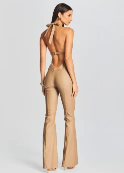 Store Cynthia Coated Denim Jumpsuit Day to Night