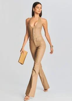 Outlet Cynthia Coated Denim Jumpsuit Men Neutral Moments