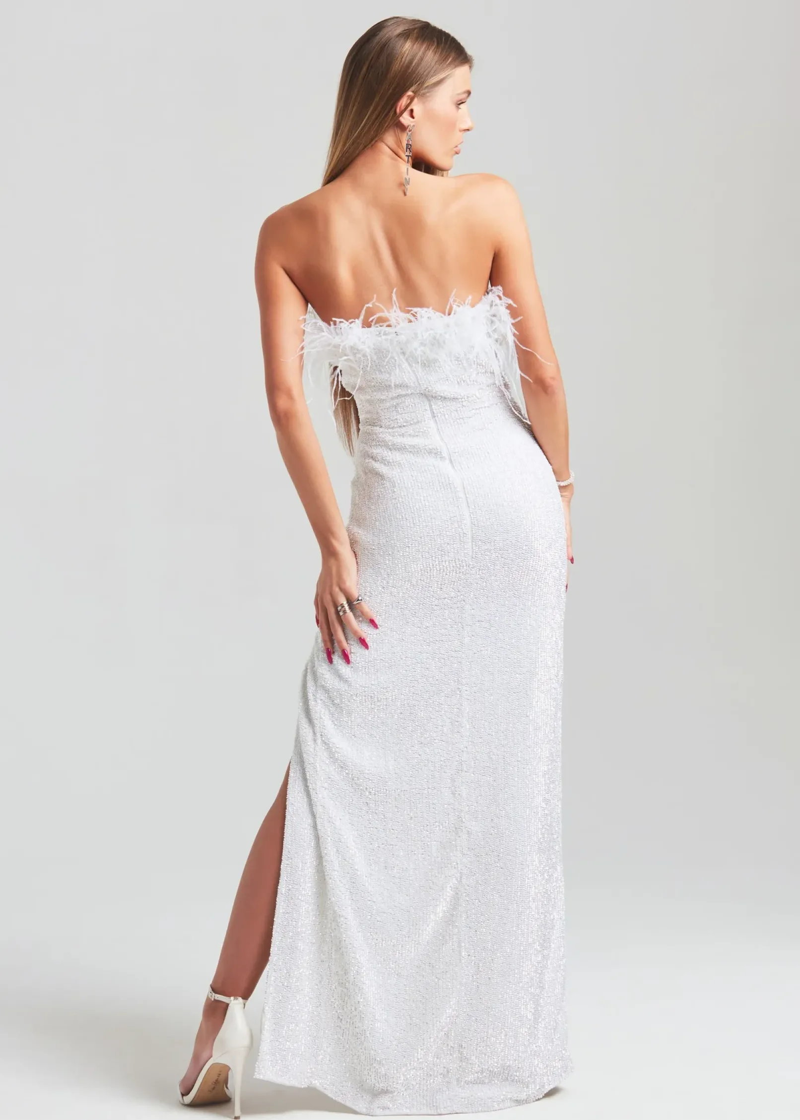 Flash Sale Dolly Sequin Feather Dress Bridal Shower
