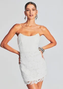 Store Eliza Lace Strapless Mini Dress Bridal Shower