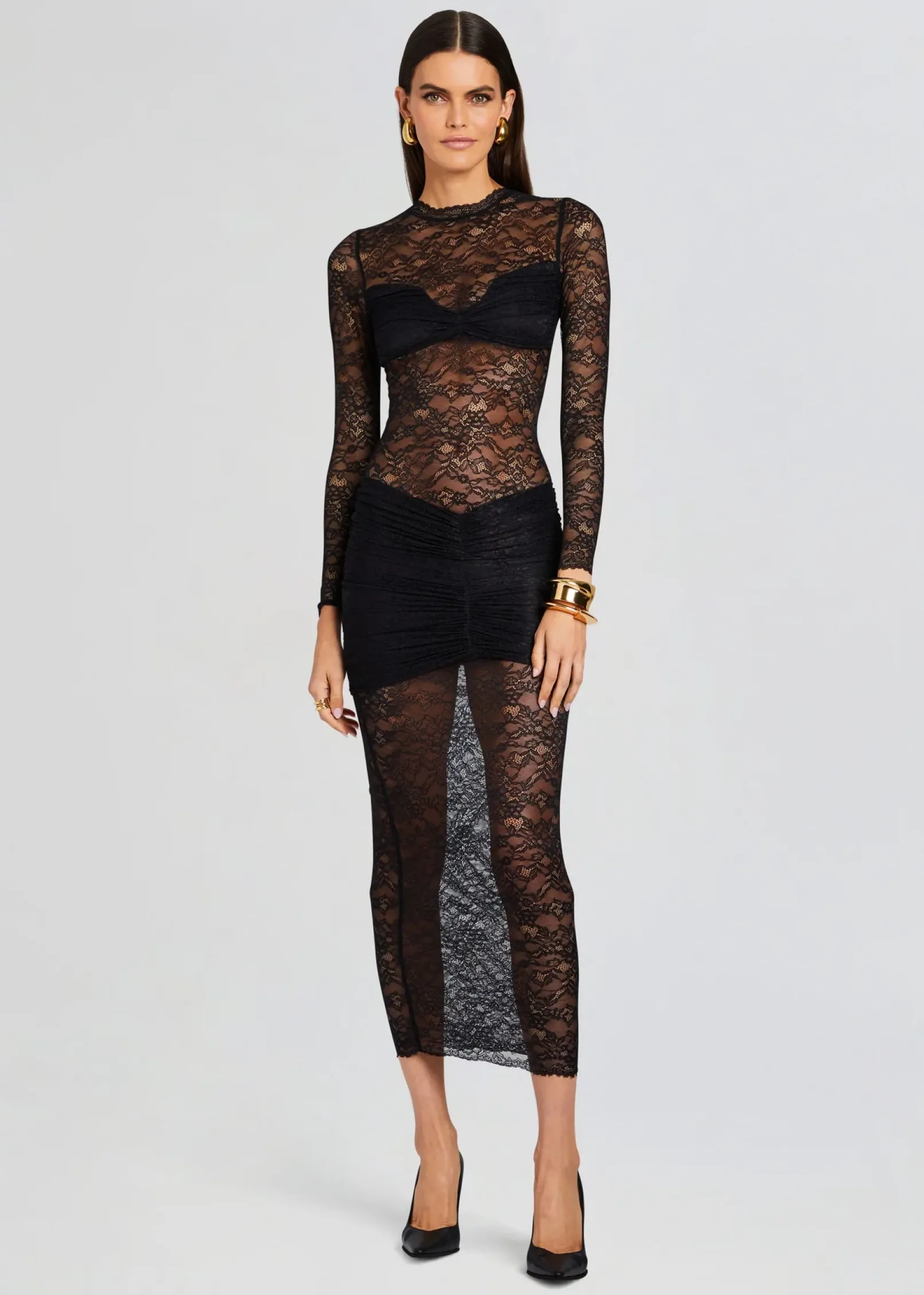Hot Ellie Lace Midi Dress Night Out