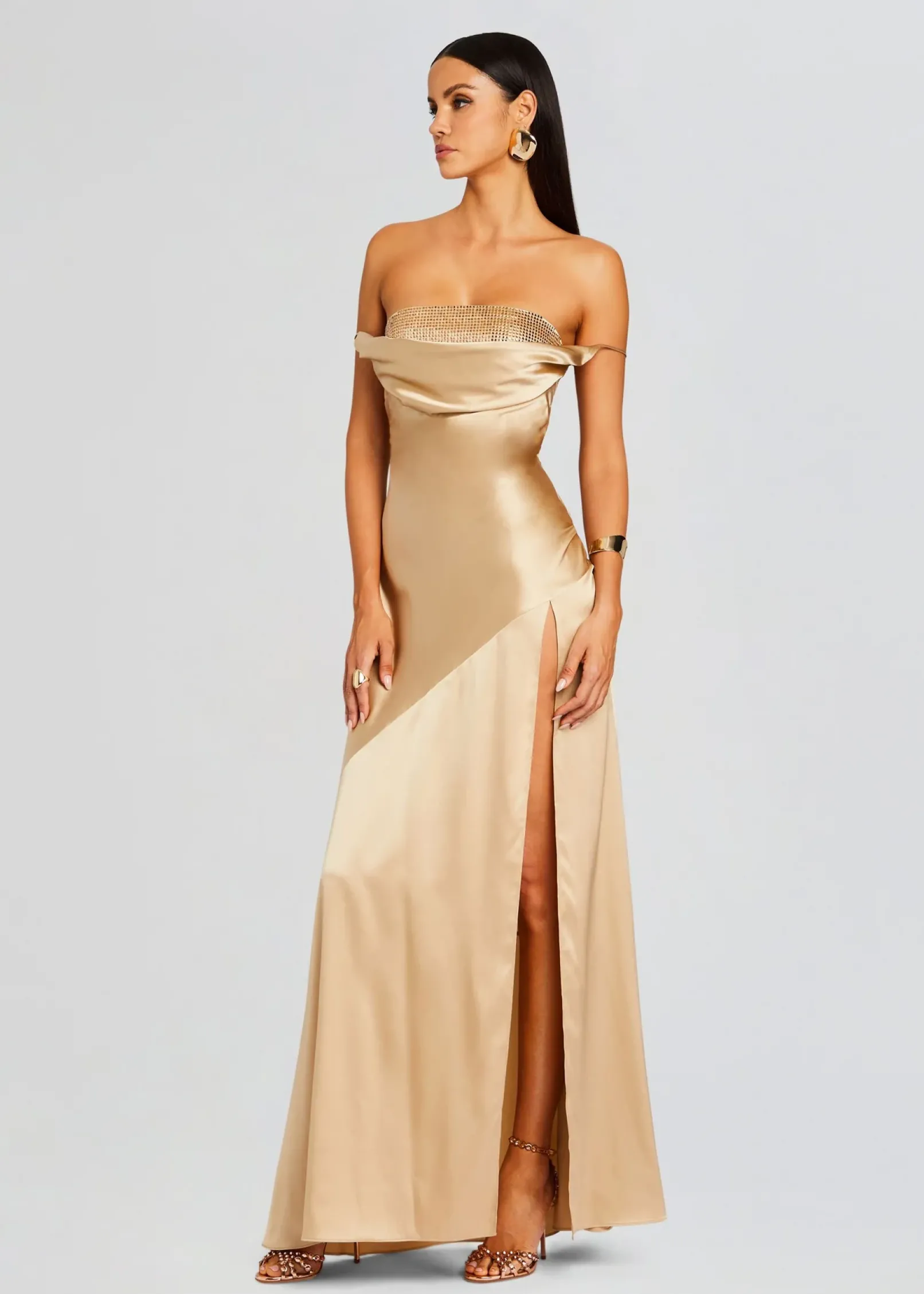 Best Sale Emery Embellished Silk Dress Coming Soon