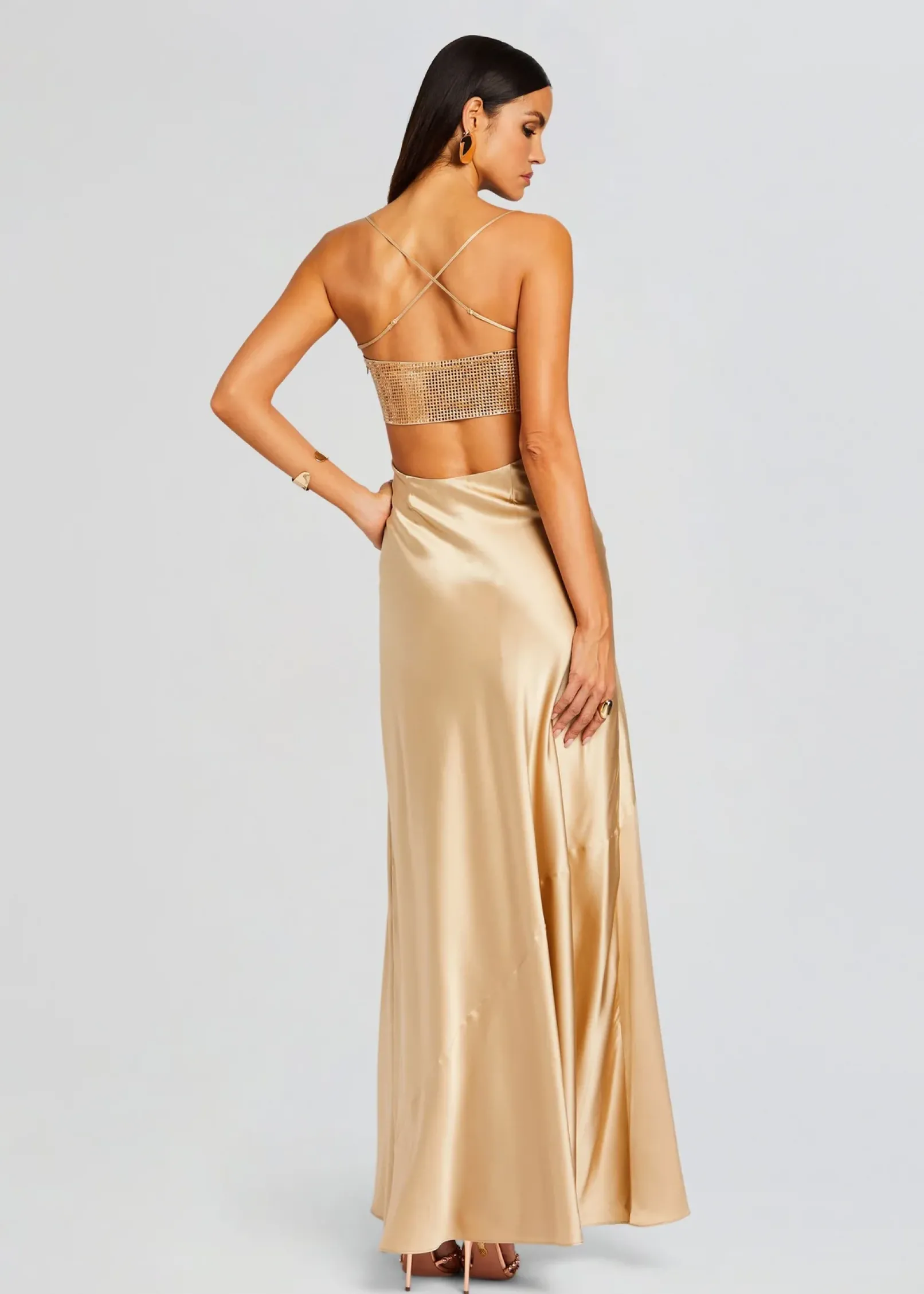 Best Emery Embellished Silk Dress Gowns