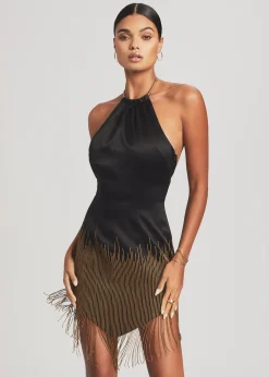 Cheap Eos Embellished Fringe Dress Guest Of