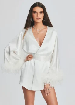 Shop Eva Feather Robe Reception Dresses
