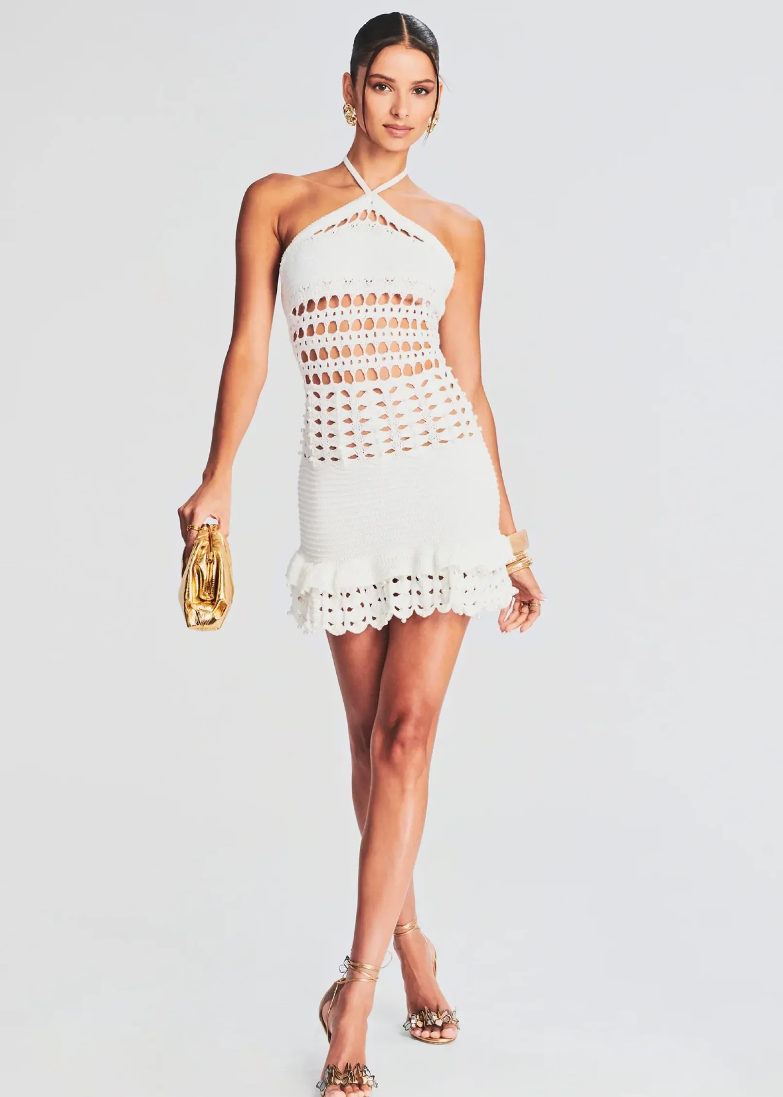 Clearance Eze Crochet Pearl Embellished Dress Honeymoon Looks