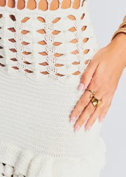 Clearance Eze Crochet Pearl Embellished Dress Honeymoon Looks