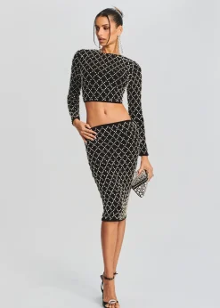 Outlet Felicity Embellished Chiffon Dress RETROFÊTE