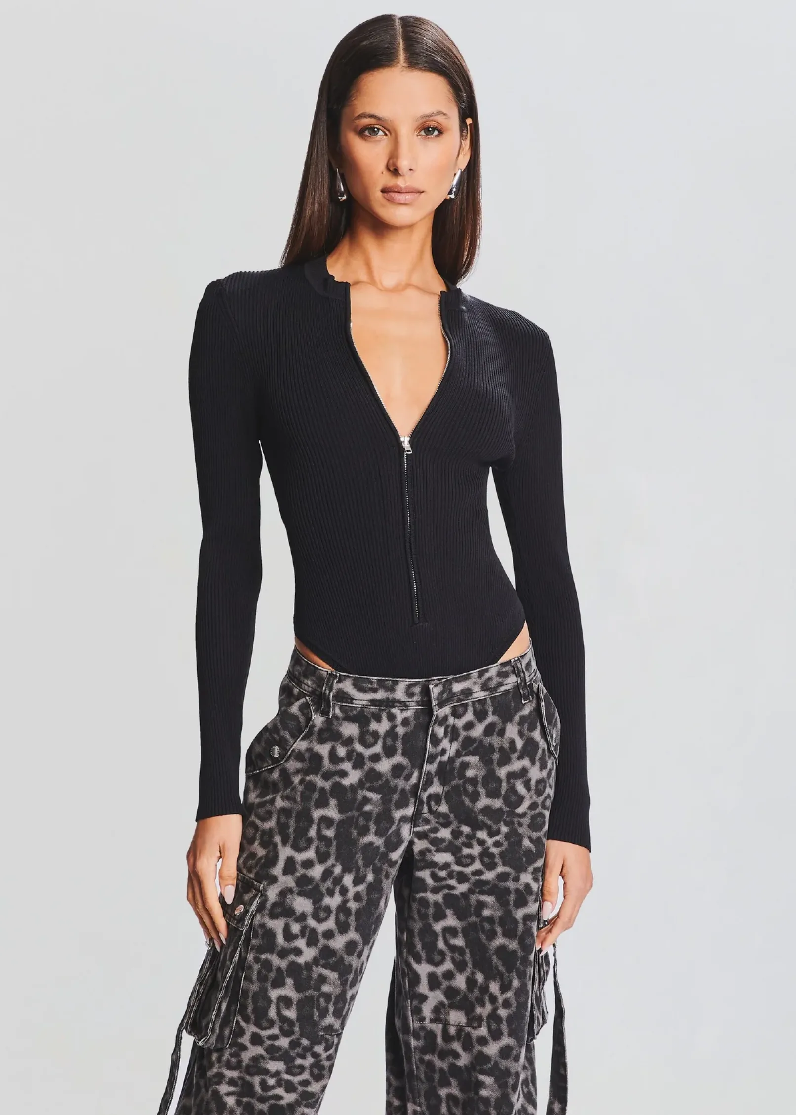 Store Geo Rib Knit Bodysuit Day to Night