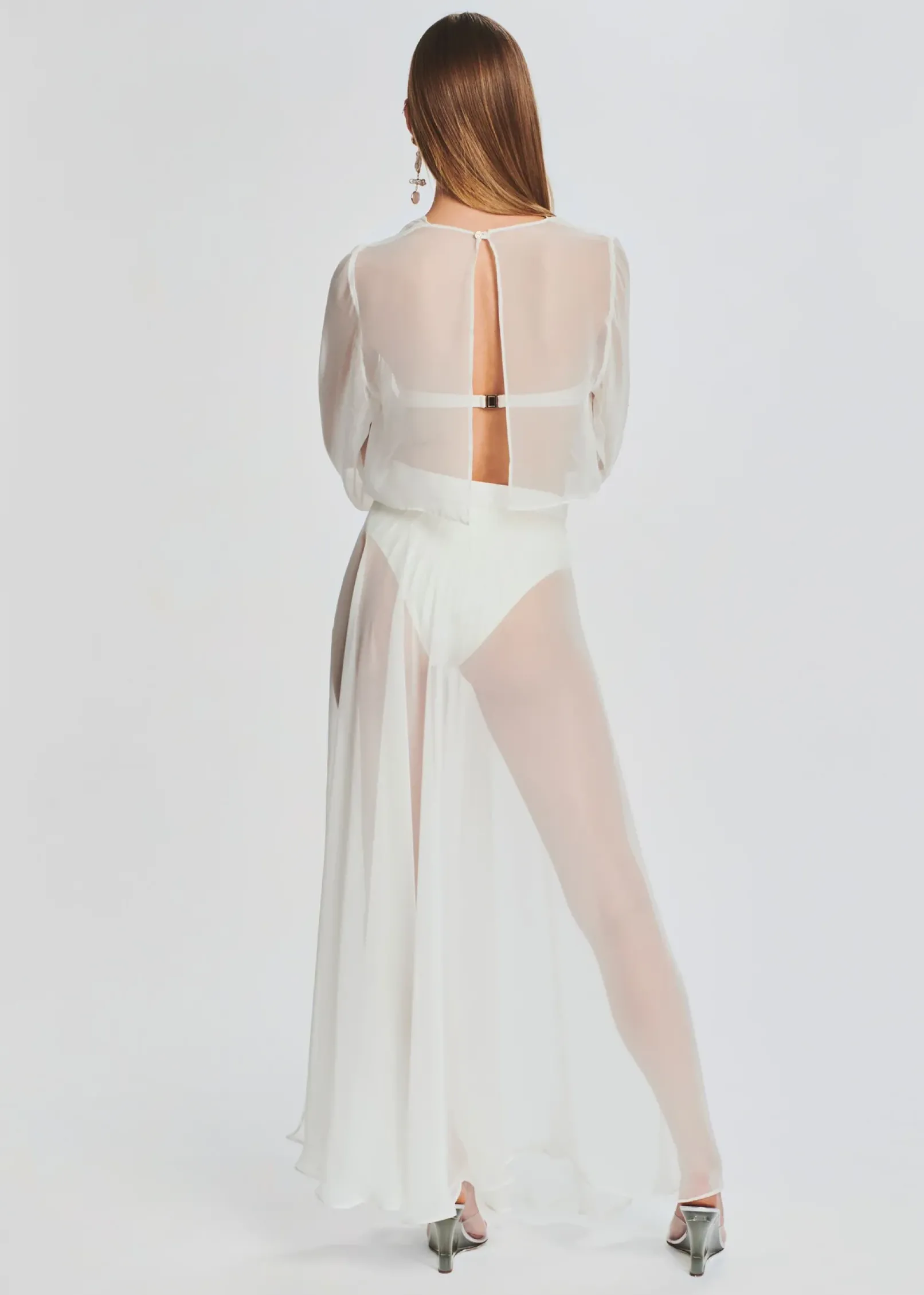 Clearance Grace Cropped Shirt Sheer Bliss